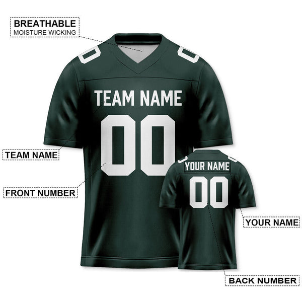 Custom Green White Mesh Authentic Football Jersey1