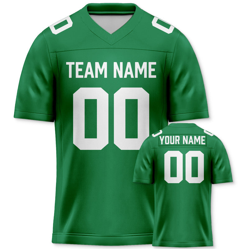 Custom Green White Authentic Football Jersey