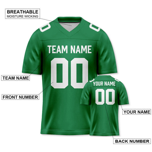 Custom Green White Authentic Football Jersey