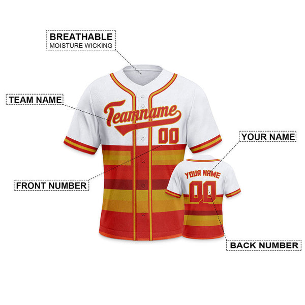 Custom White Orange-Red Creative  Cool Concept Authentic Baseball Jersey