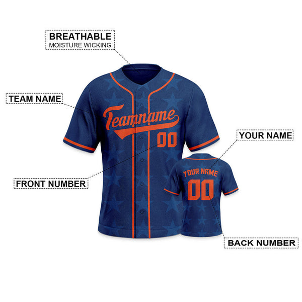 Custom Navy Orange Creative  Cool Concept Authentic Baseball Jersey1