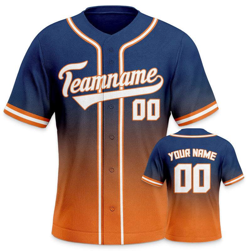 Custom Royal Orange-White Authentic Fade Fashion Baseball Jersey1