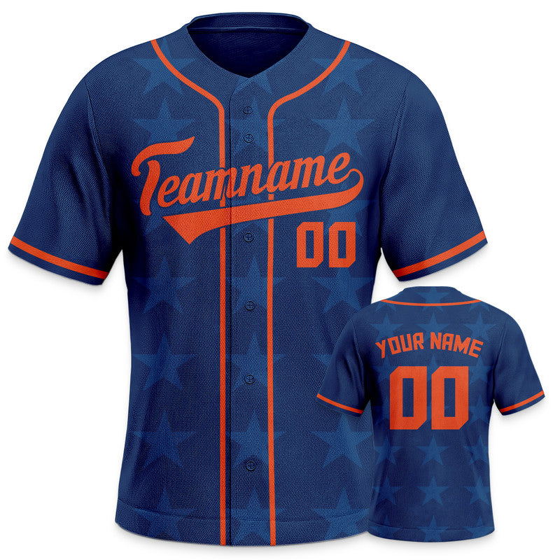 Custom Navy Orange Creative  Cool Concept Authentic Baseball Jersey1