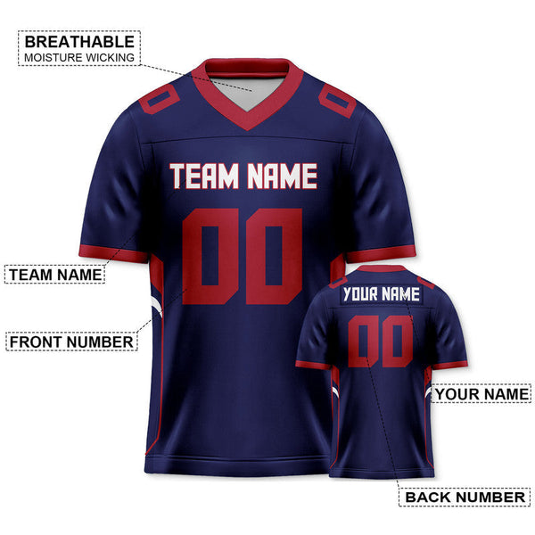 Custom Navy Red-White Concept Version Authentic Football Jersey