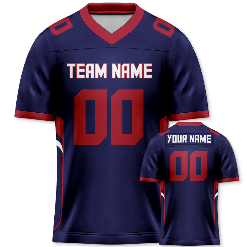 Custom Navy Red-White Concept Version Authentic Football Jersey