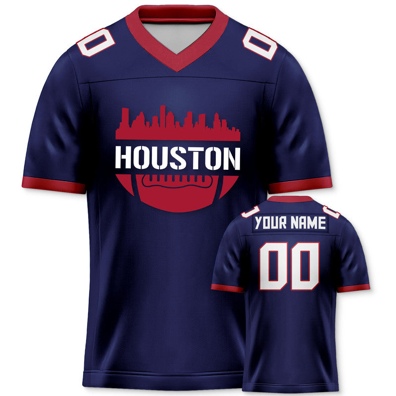 Custom Football Jersey With Houston City Souvenir Fashion Football Shirt