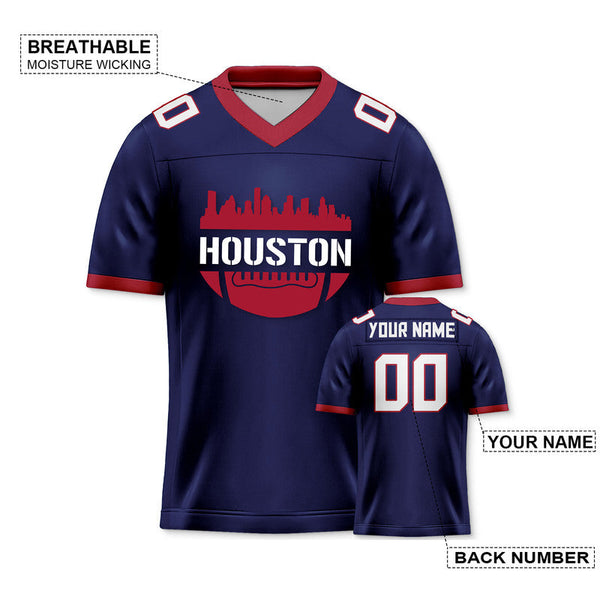 Custom Football Jersey With Houston City Souvenir Fashion Football Shirt