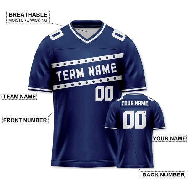 Custom Navy White Concept Version Authentic Football Jersey