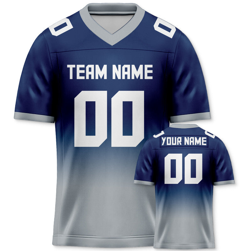 Custom Royal Gray-White Authentic Split Fashion Football Jersey