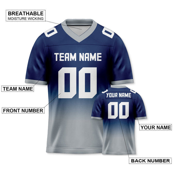 Custom Royal Gray-White Authentic Split Fashion Football Jersey