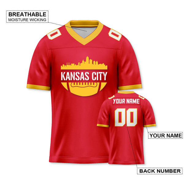 Custom Football Jersey With Kansas City Souvenir Fashion Football Shirt