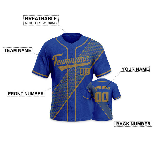 Custom Royal Old Gold Creative  Cool Concept Authentic Baseball Jersey