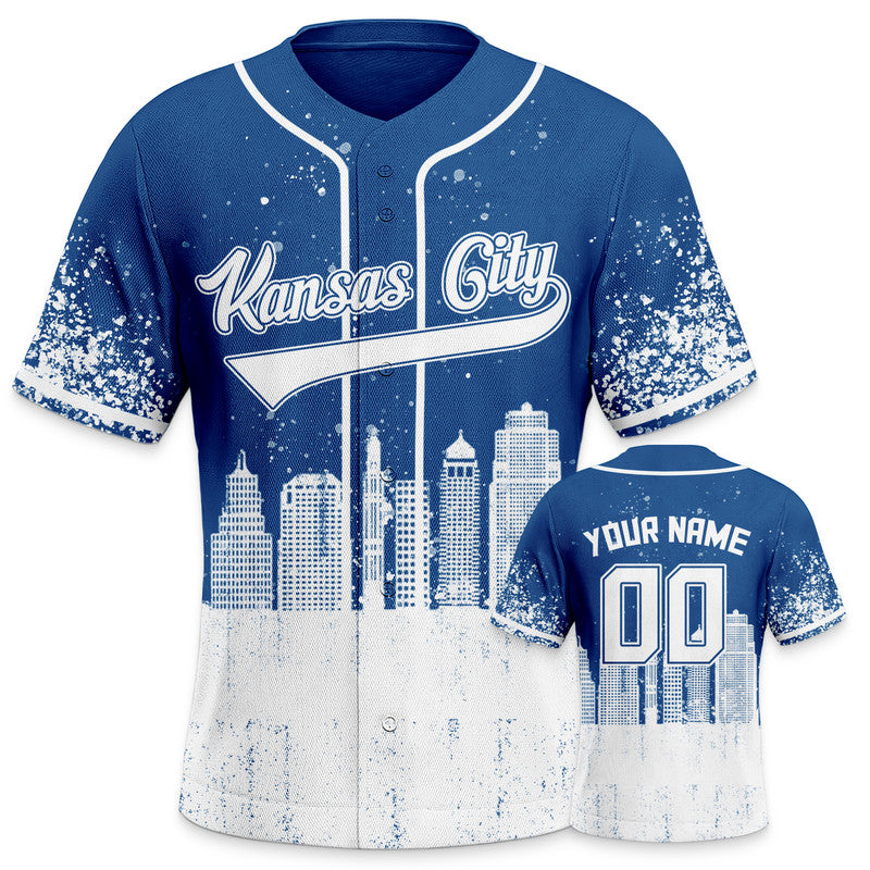 Custom 3D Graffiti Royal White Authentic Baseball Silhouette Jersey