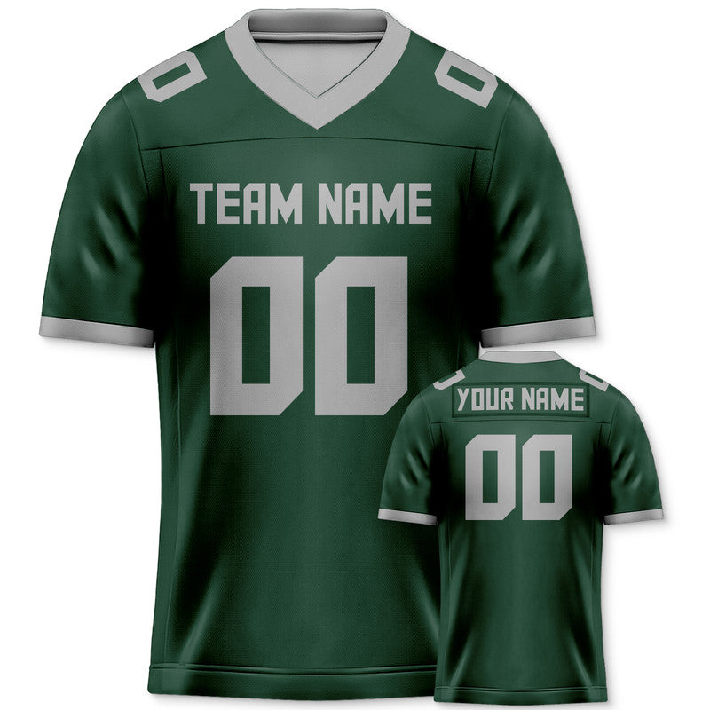 Custom Kelly Green Gray Mesh Authentic Football Jersey