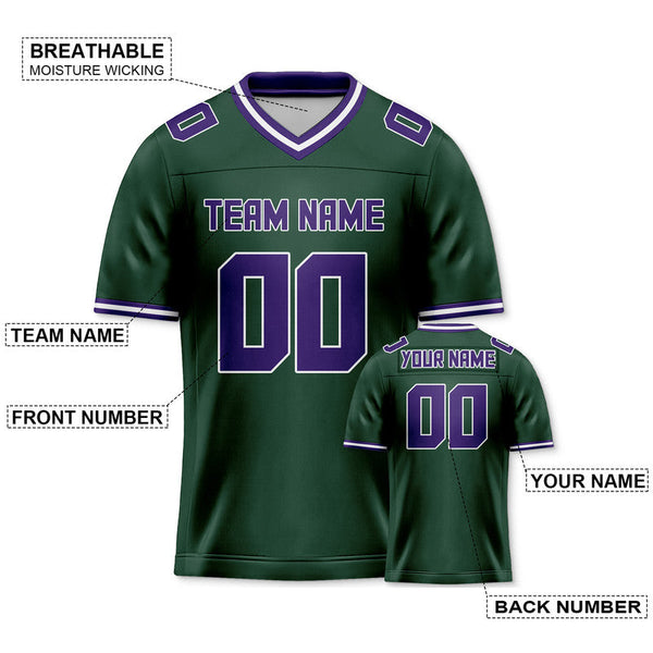 Custom Kelly Green Purple Mesh Authentic Football Jersey