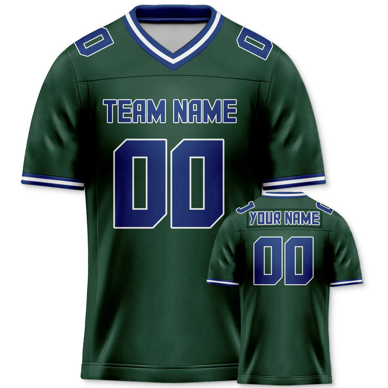 Custom Kelly Green Royal Mesh Authentic Football Jersey