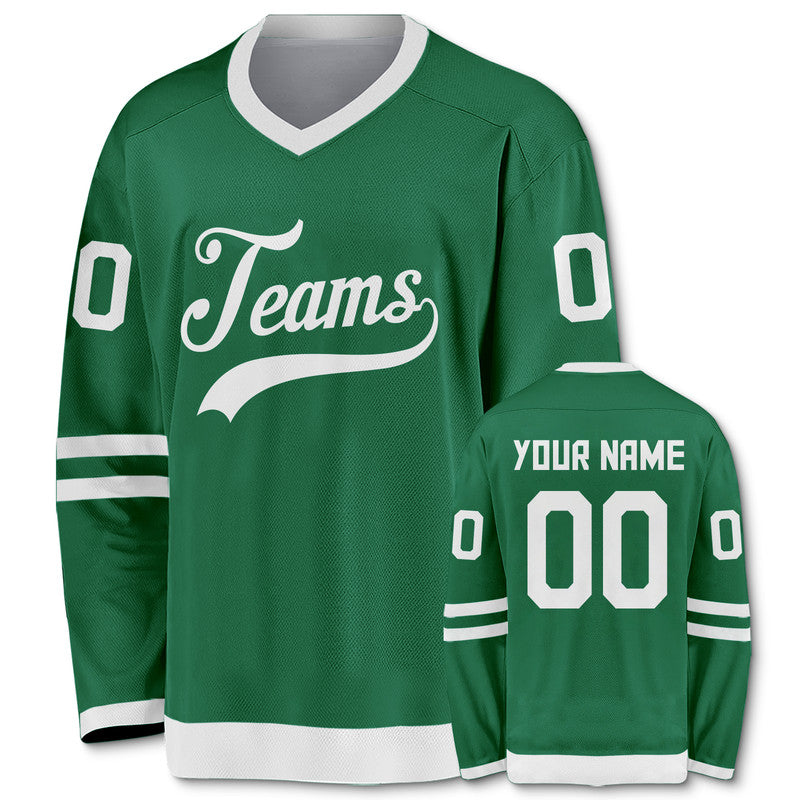 Custom Kelly Green White Authentic Hockey Jersey