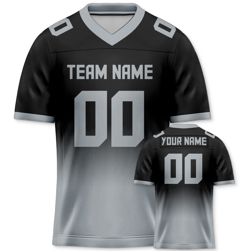 Custom Black Gray Authentic Split Fashion Football Jersey