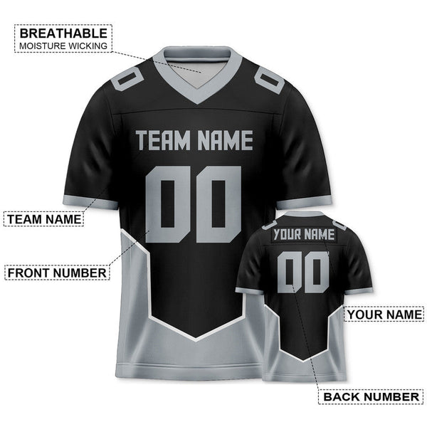 Custom Black Gray Concept Version Authentic Football Jersey