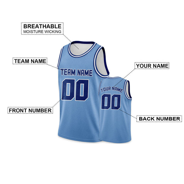 Custom Light Blue Royal Round Neck Rib-Knit Basketball Jersey