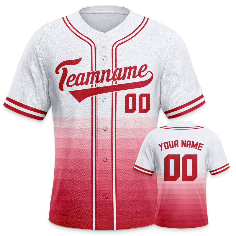 Custom White Red Creative  Cool Concept Authentic Baseball Jersey3