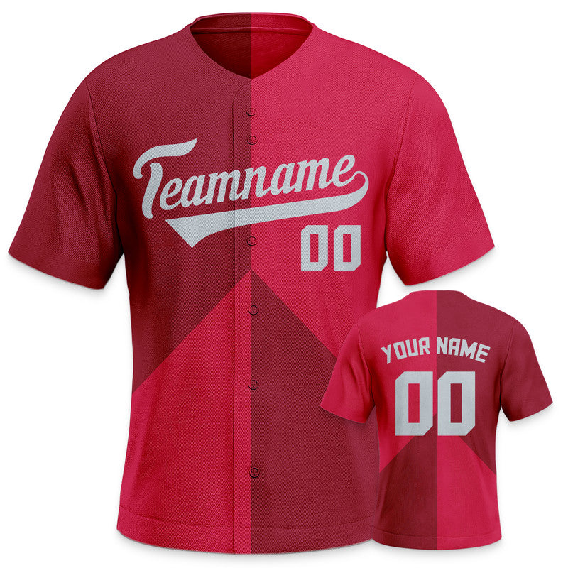 Custom Red Gray Creative  Cool Concept Authentic Baseball Jersey