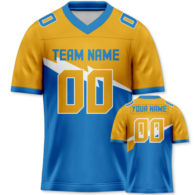 Custom Gold Powder Blue Concept Version Authentic Football Jersey