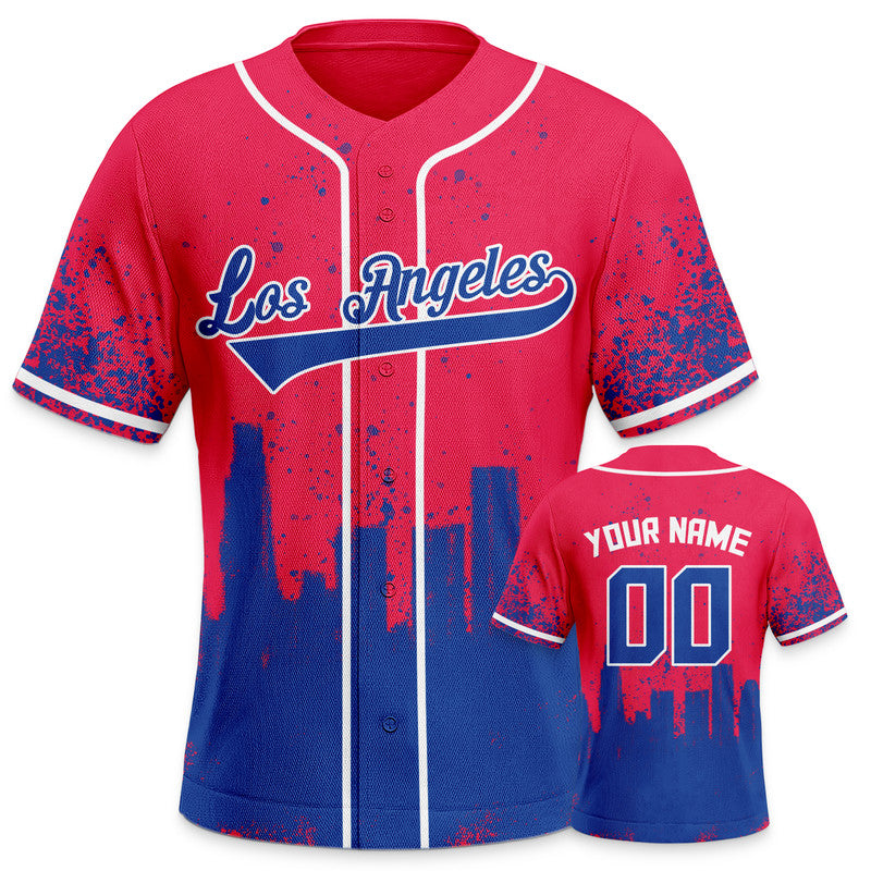 Custom 3D Graffiti Red Royal-White Authentic Baseball Silhouette Jersey