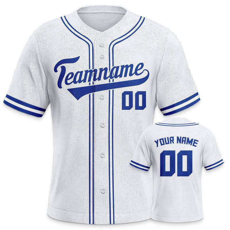 Custom White Royal-White Authentic Baseball Jersey