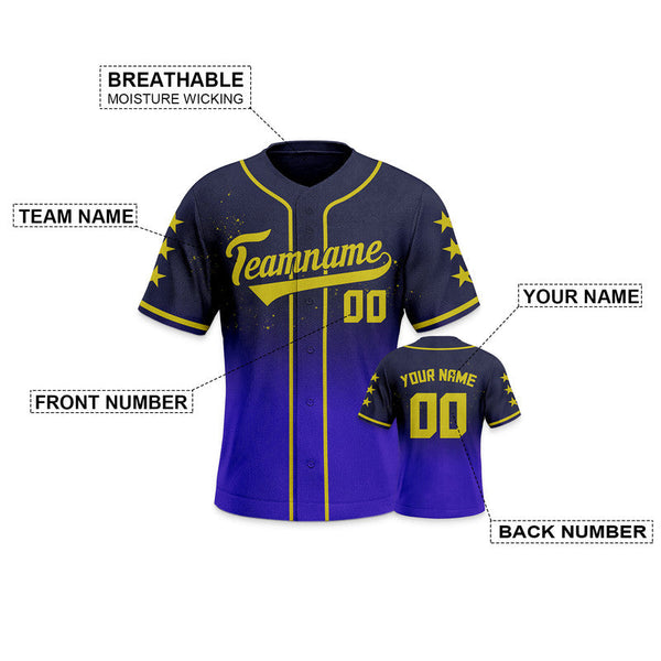 Custom Navy Royal-Gold Creative  Cool Concept Authentic Baseball Jersey