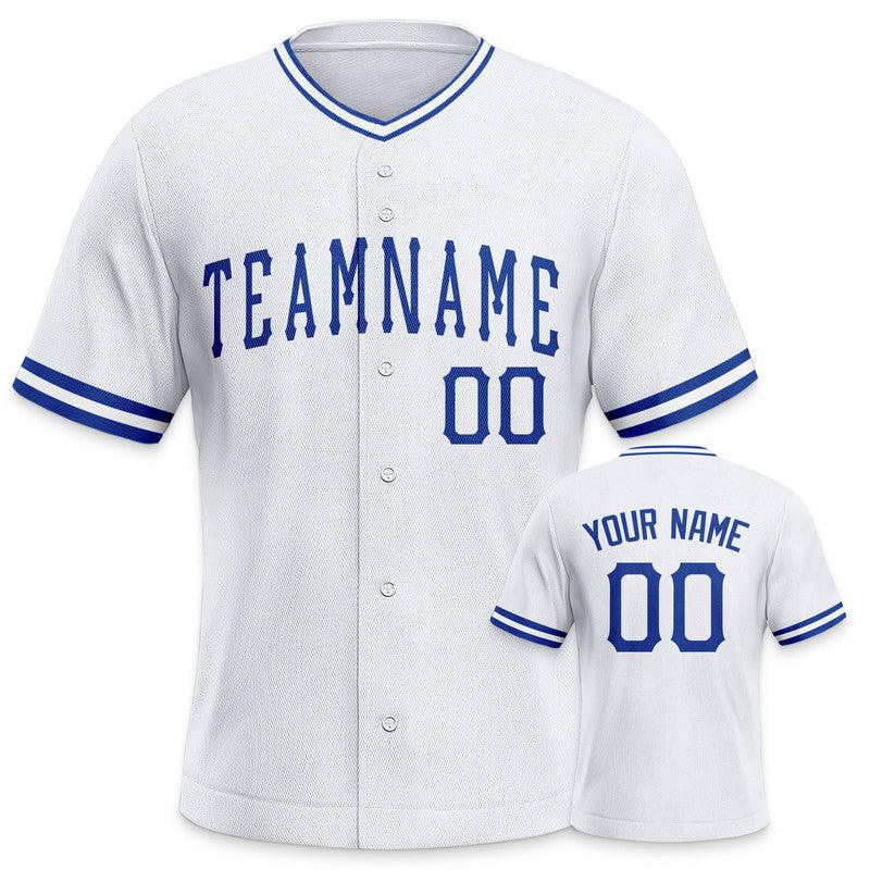 Custom White Royal-White Authentic Baseball Jersey-1