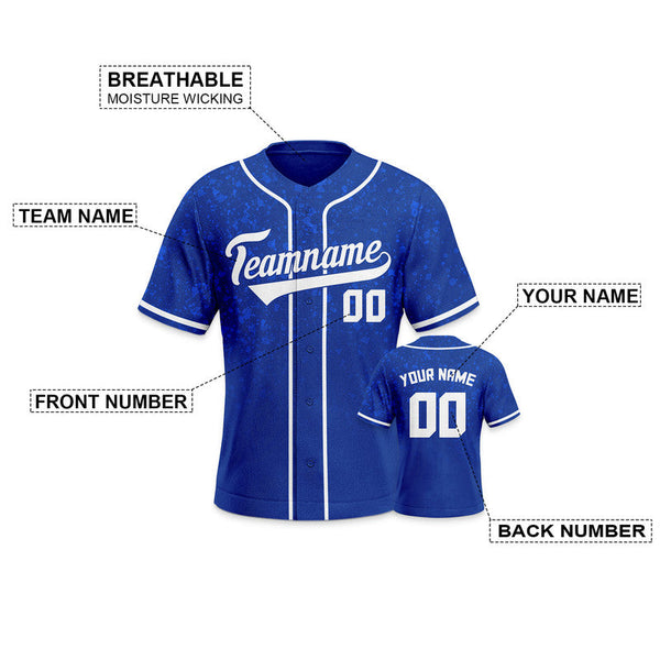 Custom Royal White Creative  Cool Concept Authentic Baseball Jersey1