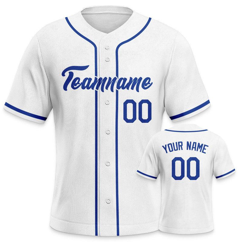 Custom White Royal-White Authentic Baseball Jersey-3