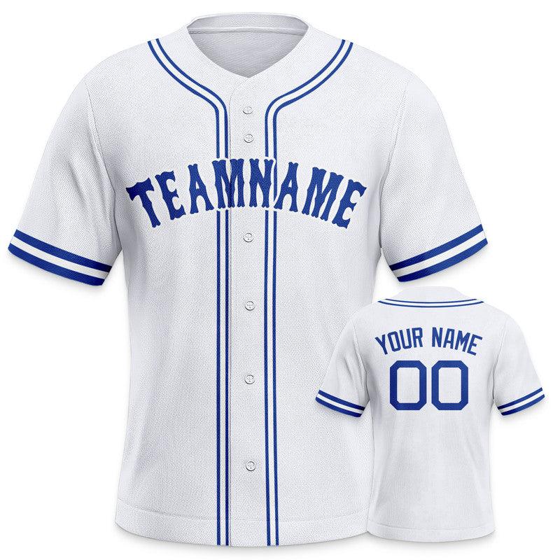 Custom White Royal-White Authentic Baseball Jersey-2