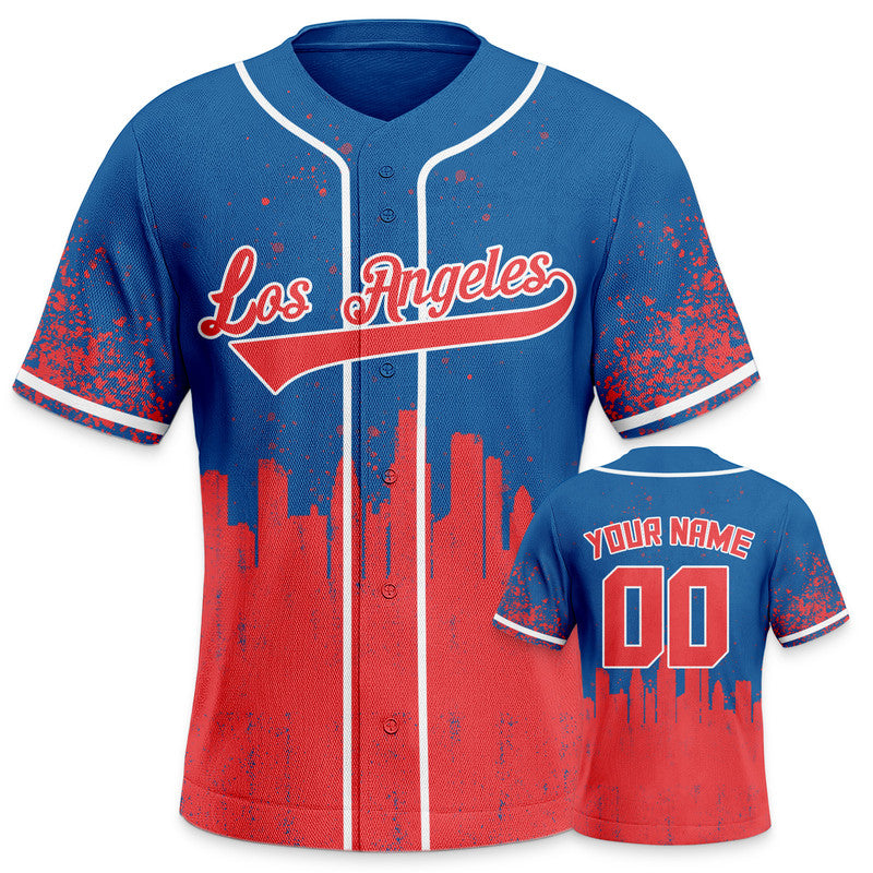 Custom 3D Graffiti Powder Blue Red-White Authentic Baseball Silhouette Jersey