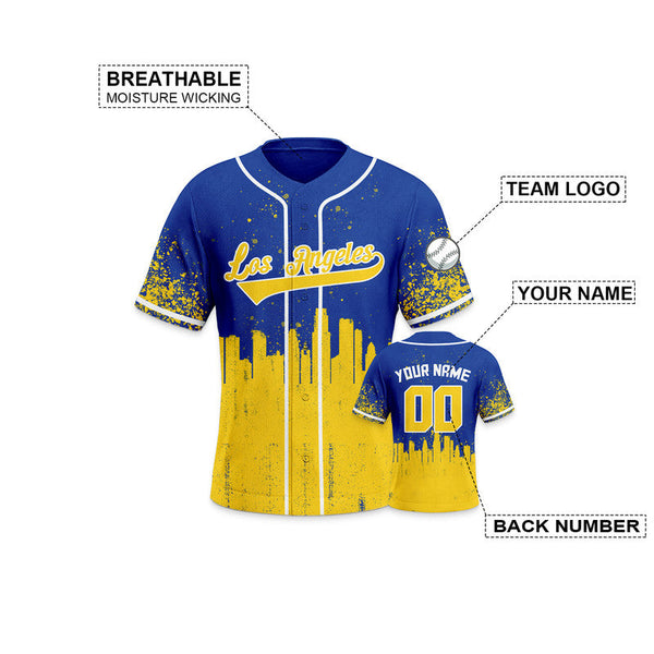 Custom 3D Graffiti Royal Gold-White Authentic Baseball Silhouette Jersey