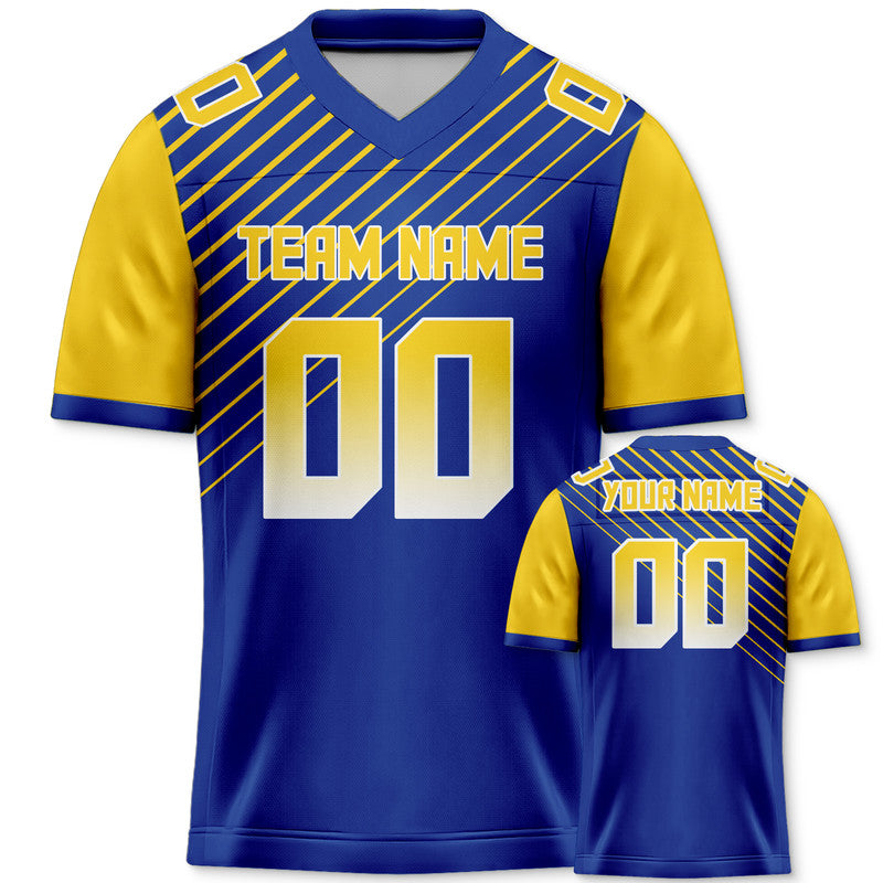 Custom Royal Gold Concept Version Authentic Football Jersey