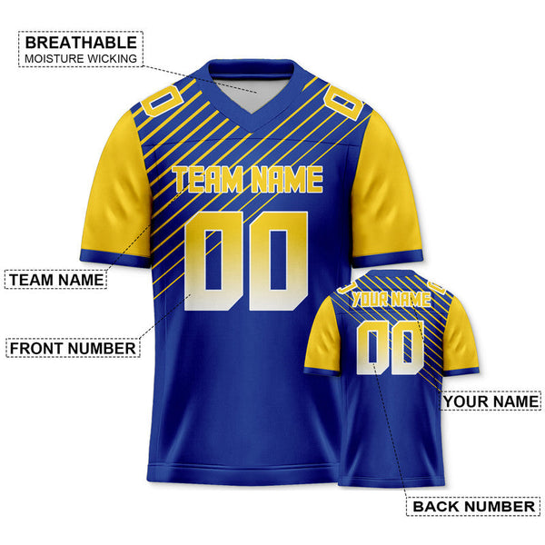 Custom Royal Gold Concept Version Authentic Football Jersey