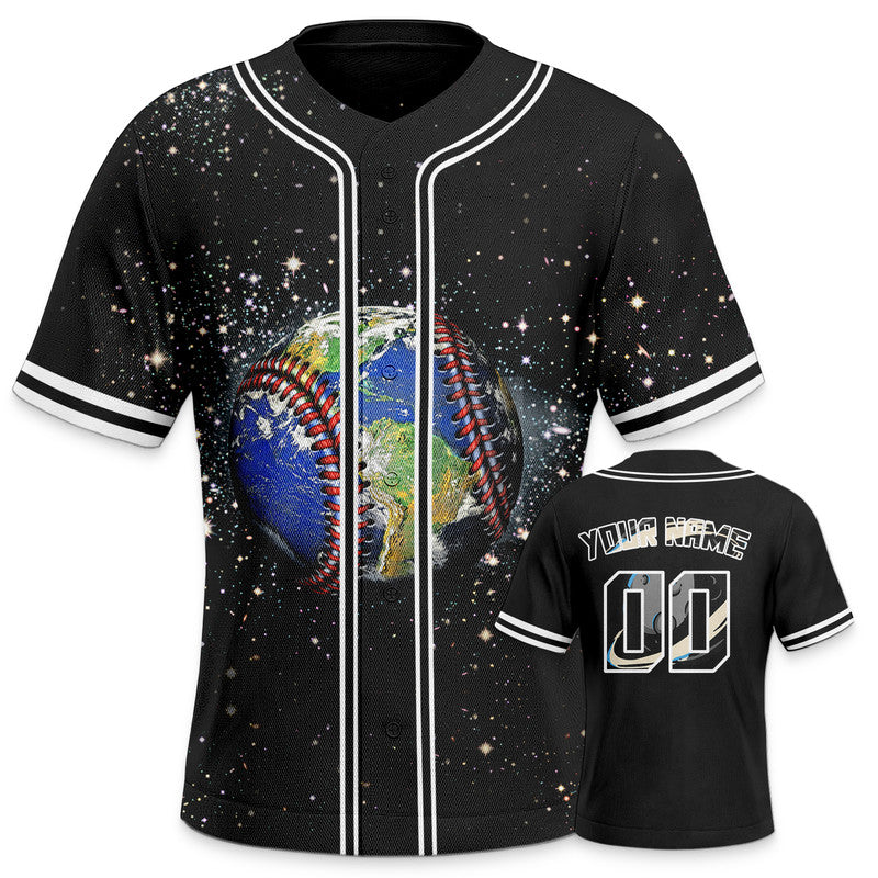 Custom 3D Pattern Design Globe Authentic Baseball Jersey