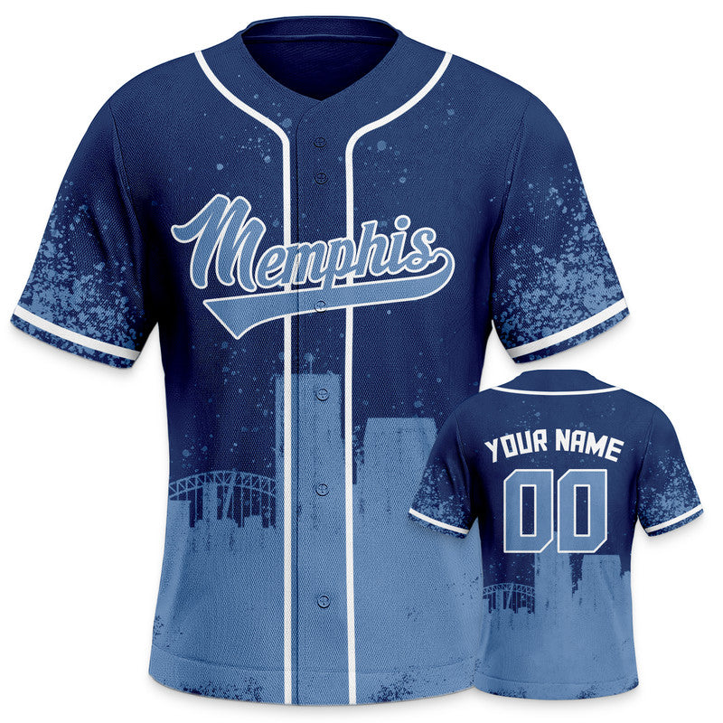 Custom 3D Graffiti Navy Lihgt Blue-White Authentic Baseball Silhouette Jersey