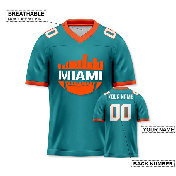 Custom Football Jersey With Miami City Souvenir Fashion Football Shirt