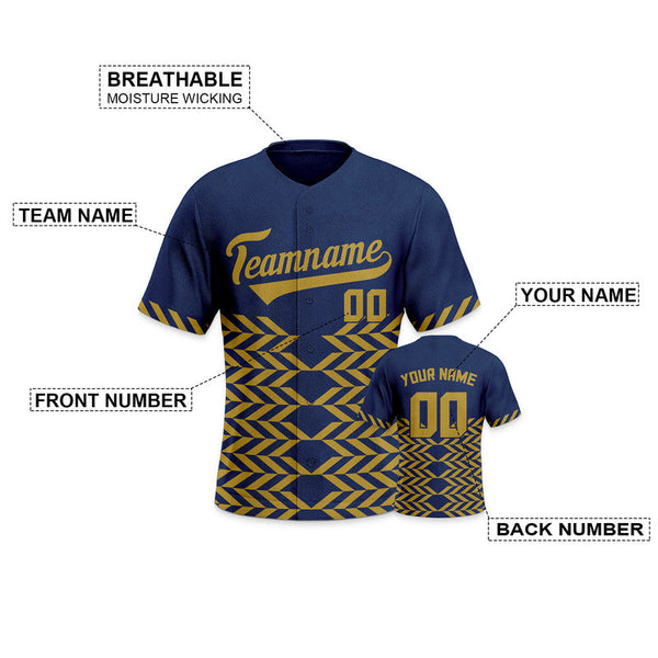 Custom Navy Gold Creative  Cool Concept Authentic Baseball Jersey