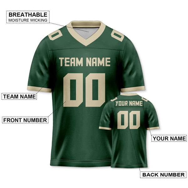 Custom Green Old Gold Mesh Authentic Football Jersey