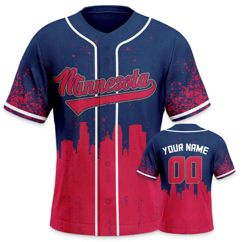 Custom 3D Graffiti Navy Red-White Authentic Baseball Silhouette Jersey