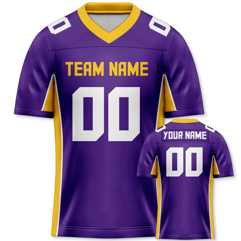 Custom Purple Gold-White Concept Version Authentic Football Jersey