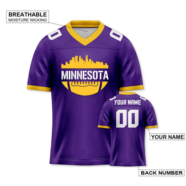 Custom Football Jersey With Minnesota City Souvenir Fashion Football Shirt