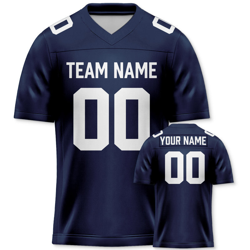 Custom Navy White Authentic Football Jersey