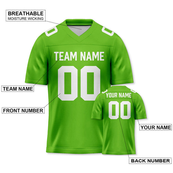 Custom Neon Green White Mesh Authentic Football Jersey1