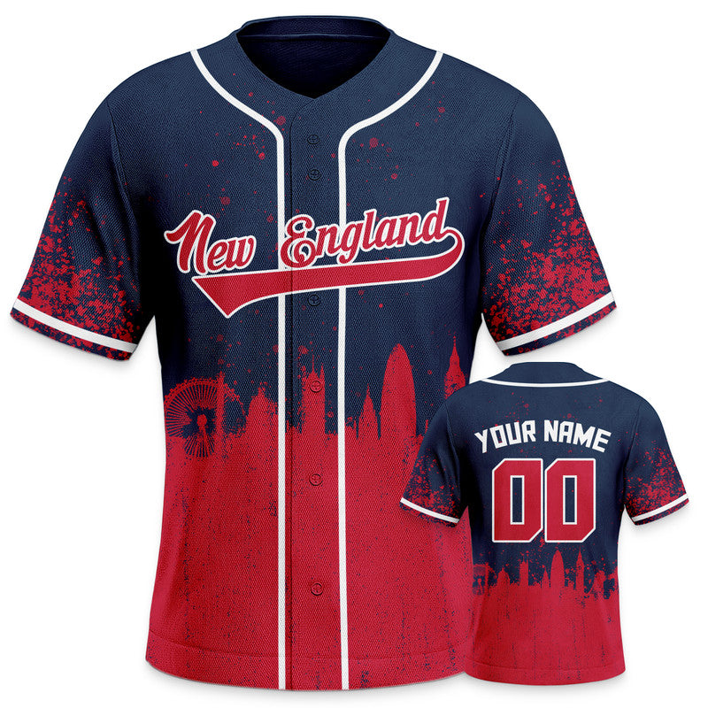 Custom 3D Graffiti Navy Red-White Authentic Baseball Silhouette Jersey