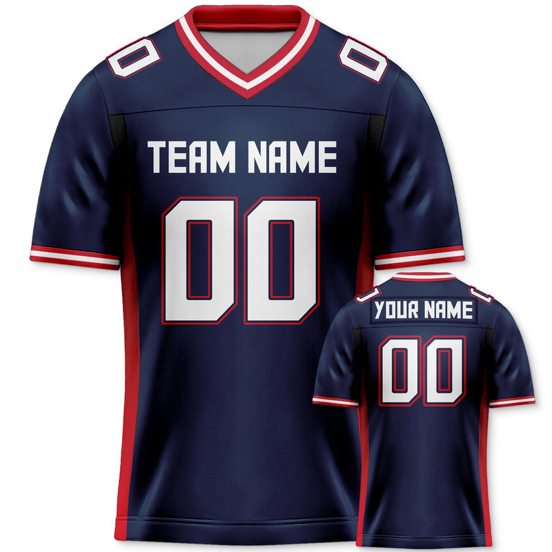 Custom Navy White-Red Concept Version Authentic Football Jersey